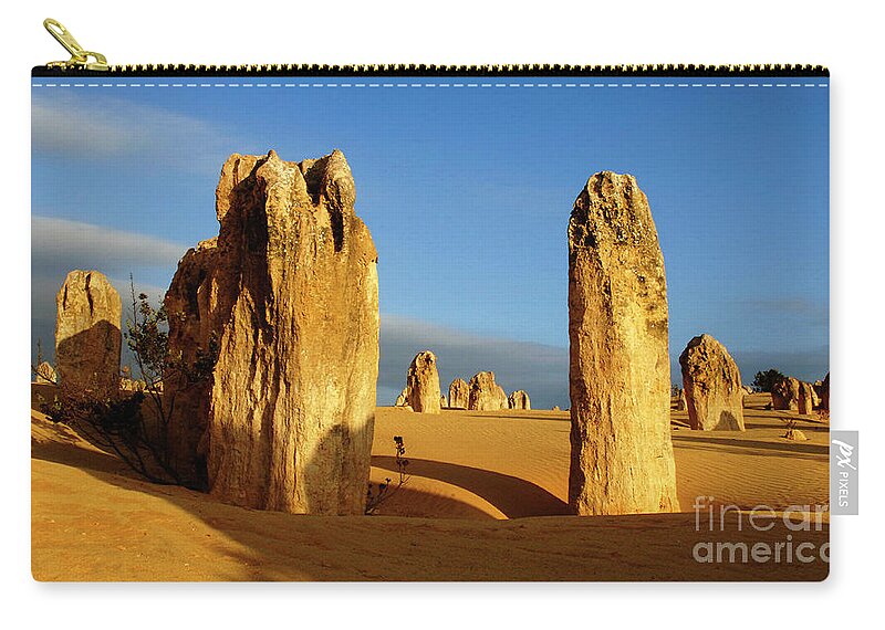 Nambung Zip Pouch featuring the photograph Nambung Desert Australia 11 by Bob Christopher