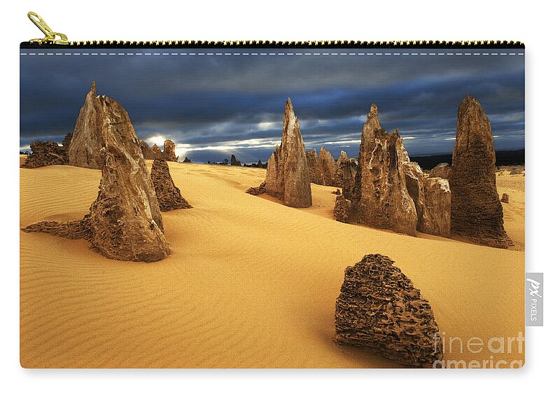 Nambung Zip Pouch featuring the photograph Nambung Desert Australia 4 by Bob Christopher