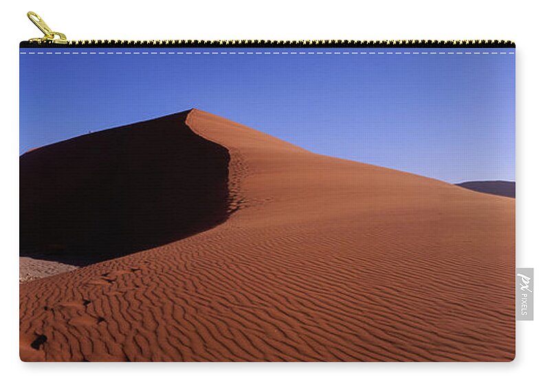 Ripples Zip Pouch featuring the photograph Namib Sand Dune panorama by Warren Photographic
