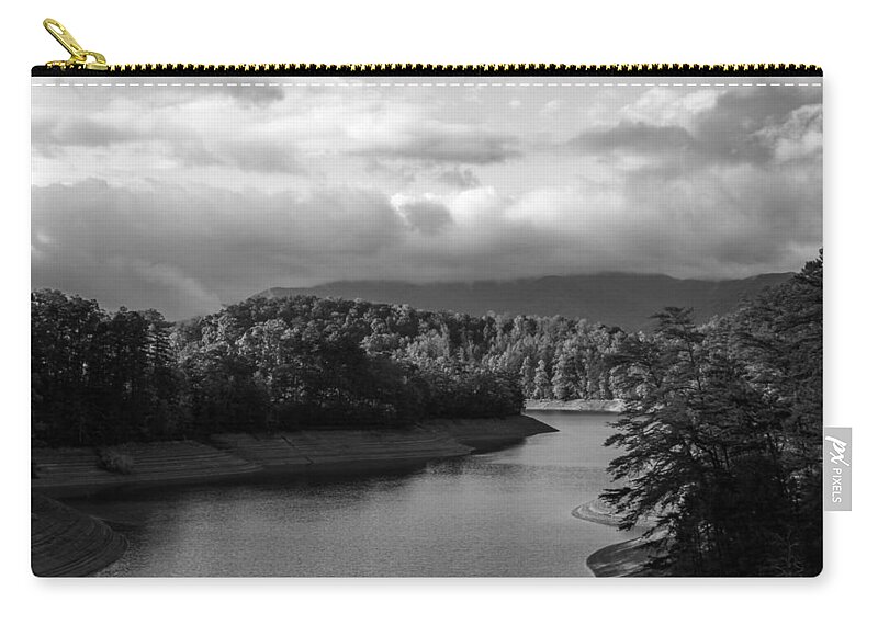 Kelly Hazel Zip Pouch featuring the photograph Nantahala River Blue Ridge Mountains by Kelly Hazel