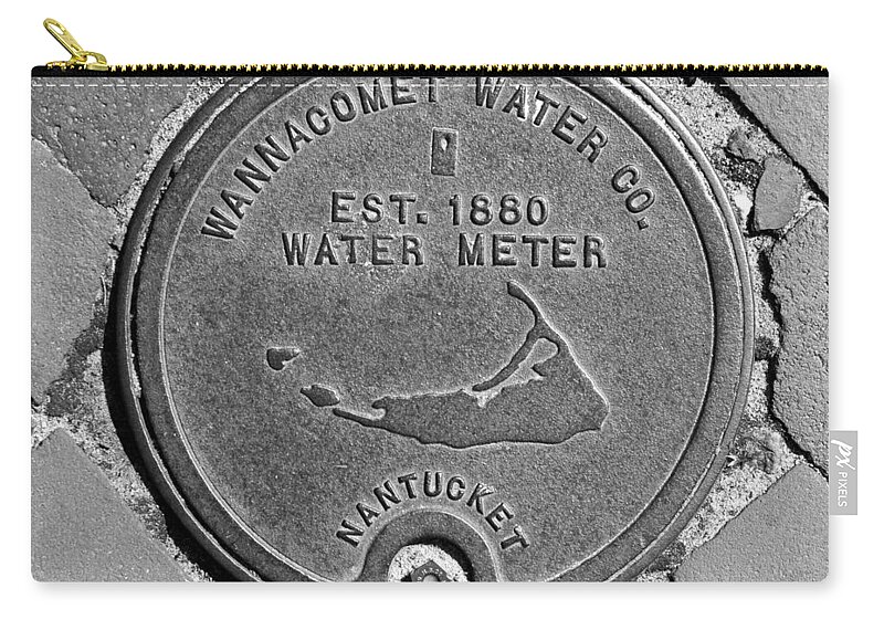 Nantucket Zip Pouch featuring the photograph Nantucket Water Meter Cover by Charles Harden