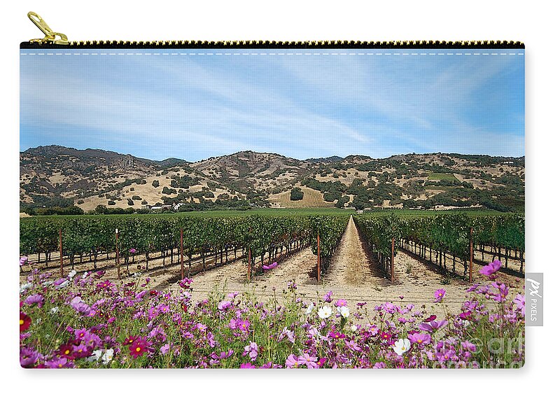 Grapes Zip Pouch featuring the photograph Napa Vineyard at Harvest Time by Catherine Sherman