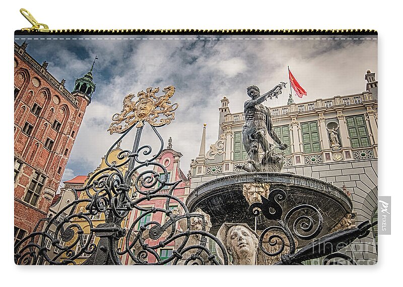 City Zip Pouch featuring the photograph Naptune's Fountain by Mariusz Talarek