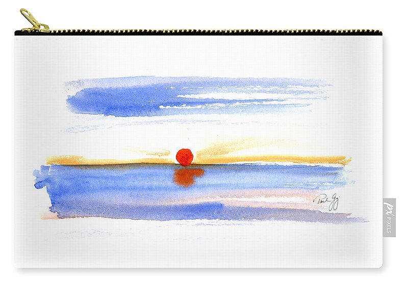 Sunrise Zip Pouch featuring the painting Narragansett Sunrise by Paul Gaj