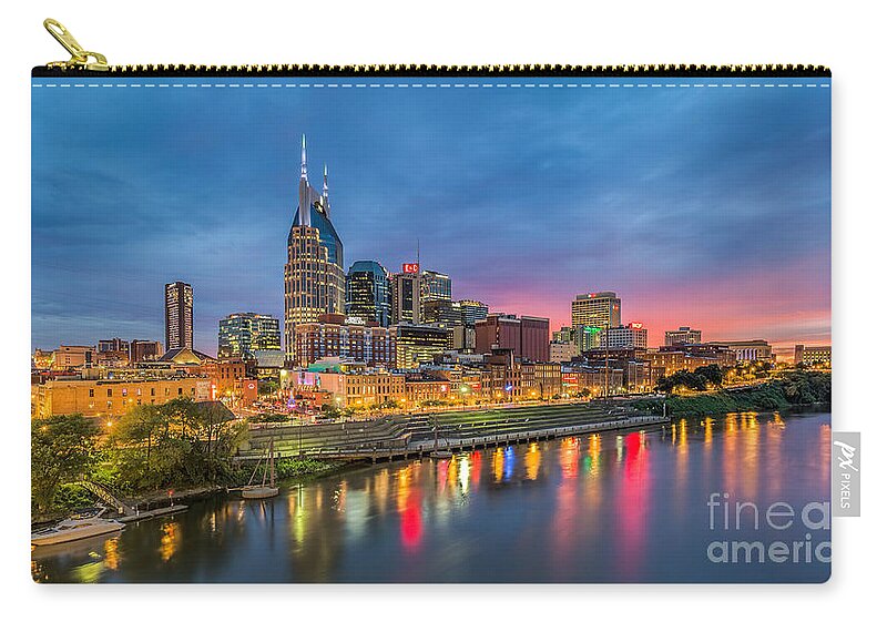 Nashville Skyline Zip Pouch featuring the photograph Nashville Skyline by Jason Ludwig Photography