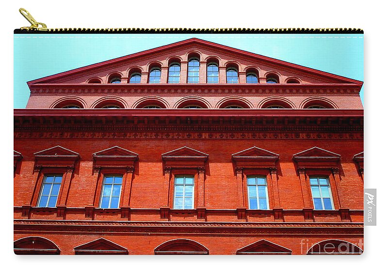 Washington Zip Pouch featuring the photograph National Building Museum 1 by Randall Weidner