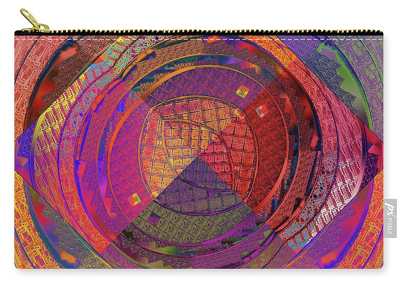 Silicon Valley Carry-all Pouch featuring the digital art National Semiconductor Silicon Wafer Computer Chips Abstract 5 by Kathy Anselmo