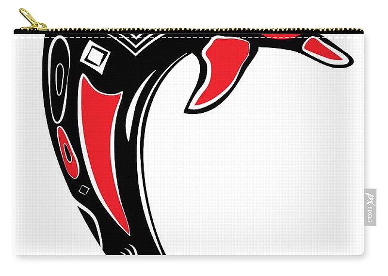 America Zip Pouch featuring the digital art Native American Animal Dolphin Symbol by Serena King