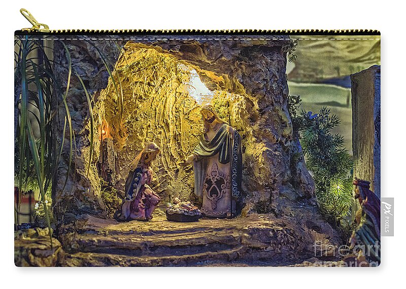 Scene Zip Pouch featuring the photograph Nativity scene by Patricia Hofmeester