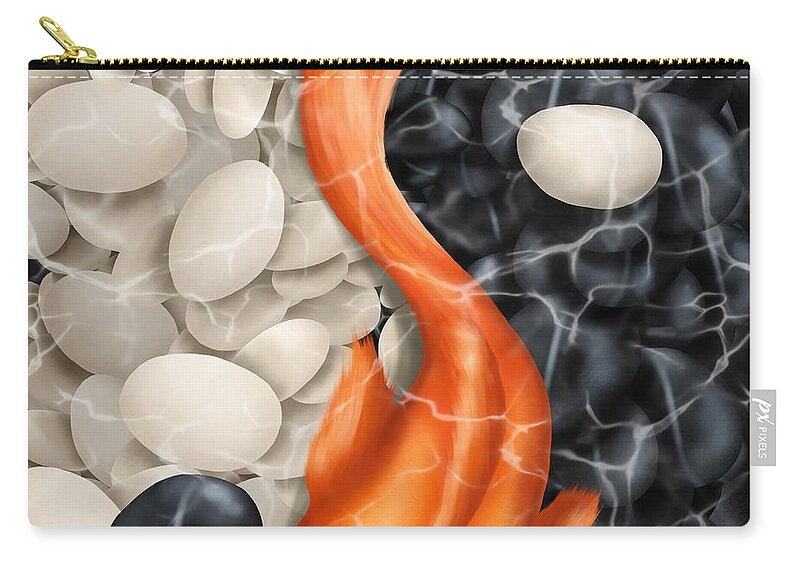Natural Zip Pouch featuring the painting Natural equilibrium Yin Yang by Veronica Minozzi