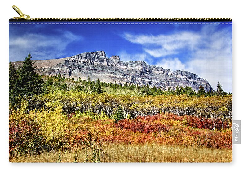 Natural Layers In Glacier National Park Zip Pouch featuring the photograph Natural Layers in Glacier National Park by Carolyn Derstine