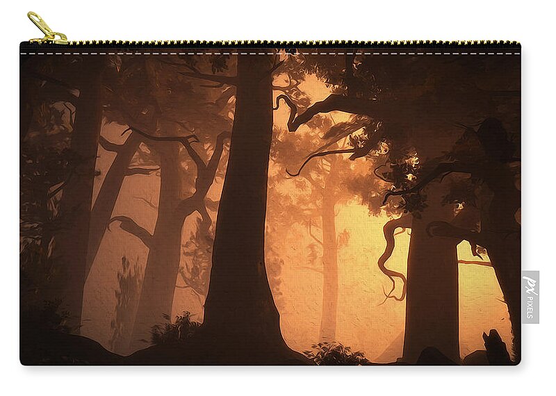 Impressive Natural Landscape Zip Pouch featuring the painting Natural Wonder - 07 by AM FineArtPrints
