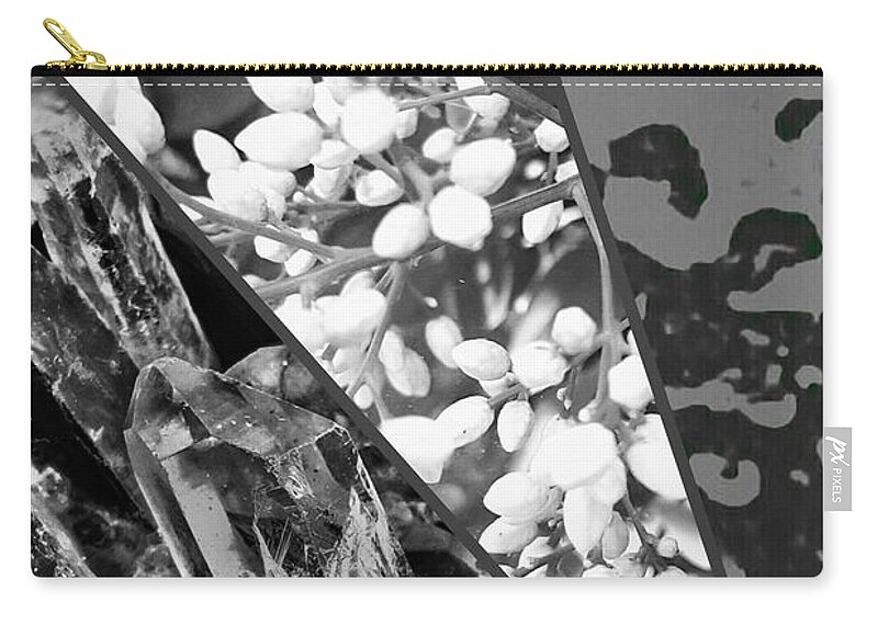 Water Zip Pouch featuring the photograph Nature Collage In Black and White by Rachel Hannah