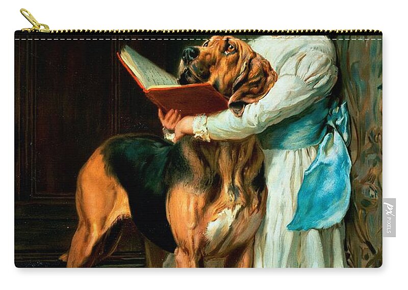 Naughty Zip Pouch featuring the painting Naughty Boy or Compulsory Education by Briton Riviere