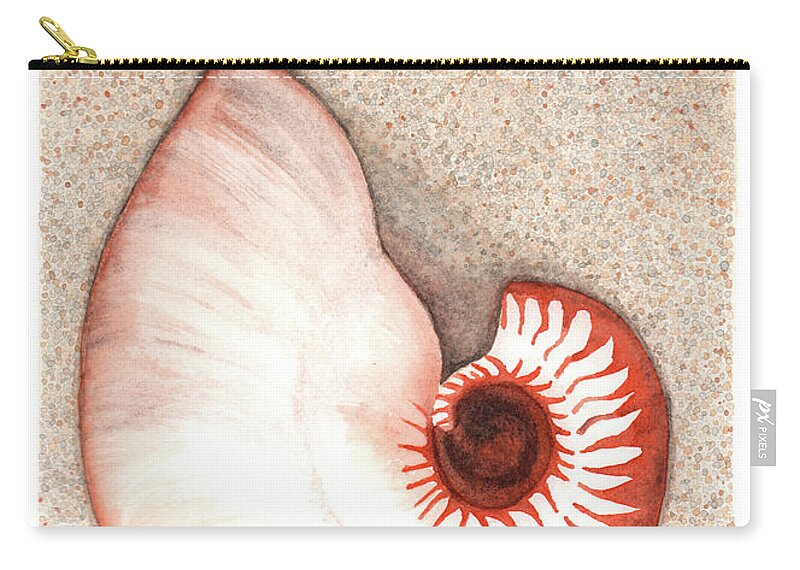 Nautilus Carry-all Pouch featuring the painting Nautilus Shell by Hilda Wagner