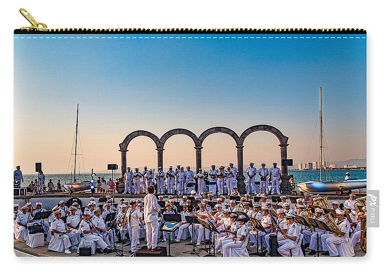 Arches Zip Pouch featuring the photograph Navy Band at Los Arcos by Paul LeSage
