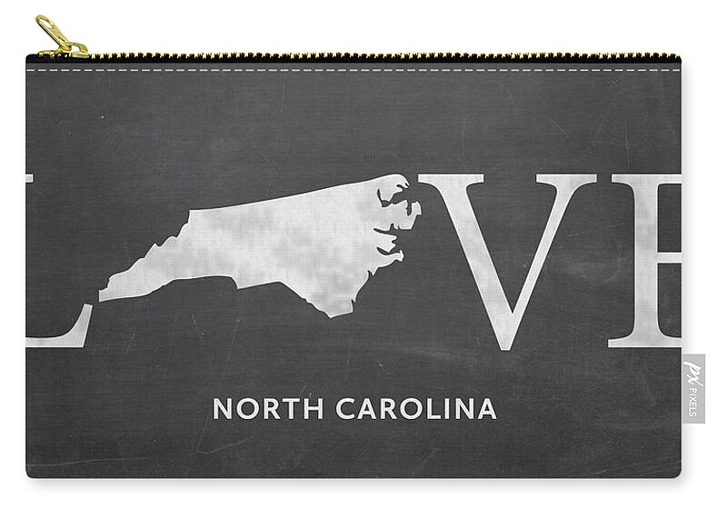North Carolina Zip Pouch featuring the mixed media NC Love by Nancy Ingersoll