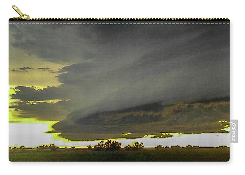 Nebraskasc Zip Pouch featuring the photograph Nebraska Supercell, Arcus, Shelf Cloud, Remastered 004 by NebraskaSC