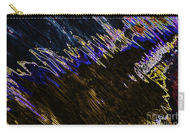 Wendy Zip Pouch featuring the digital art Neon - Water Reflections by Wendy Wilton