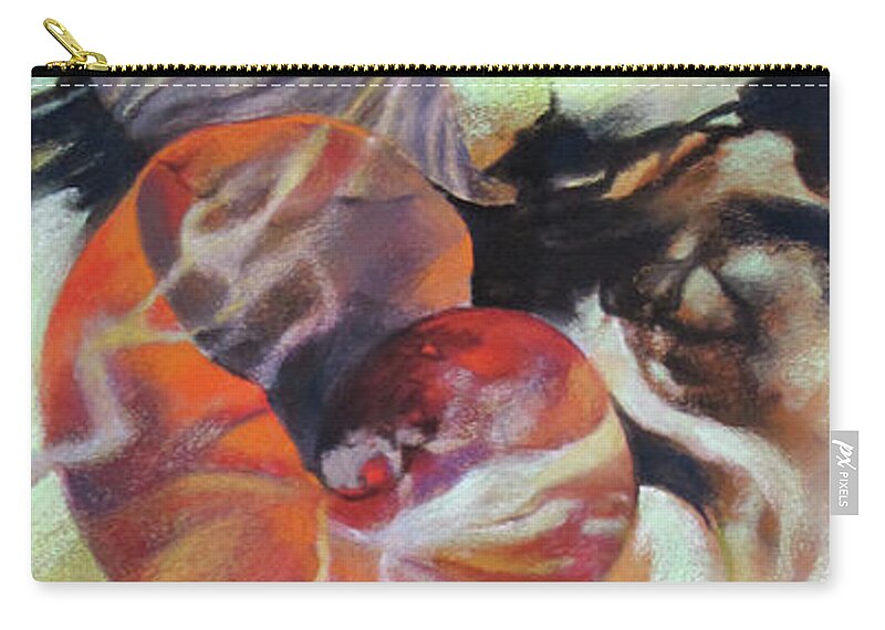 Abstract Zip Pouch featuring the painting Neptunea by Rae Andrews