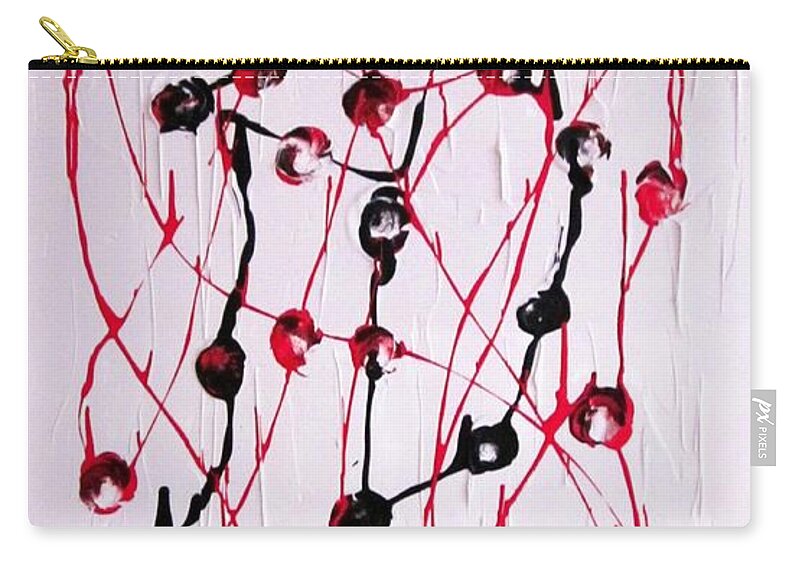 Drip-painting Influenced By Jackson Pollock Zip Pouch featuring the painting Network 2 by Pilbri Britta Neumaerker