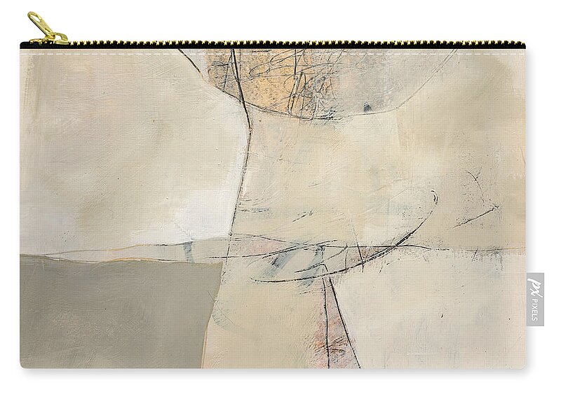 Jane Davies Zip Pouch featuring the painting Neutral 11 by Jane Davies
