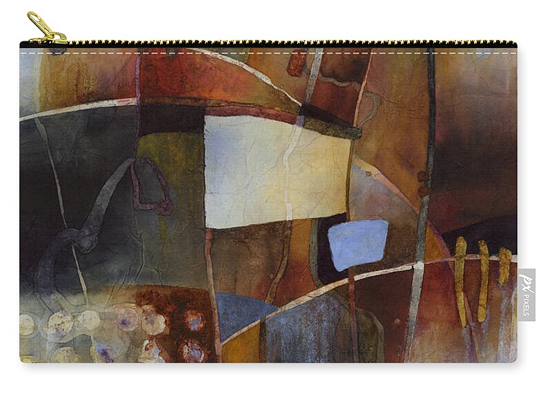 Abstract Zip Pouch featuring the painting Neutral Elements 2 by Hailey E Herrera