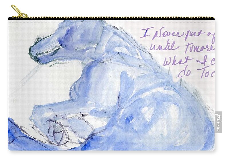 Lab Zip Pouch featuring the drawing Never Miss A Nap by Sheila Wedegis