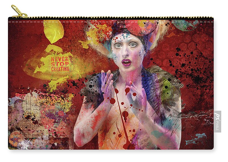Paint Zip Pouch featuring the digital art Never Stop Creating by Diana Haronis