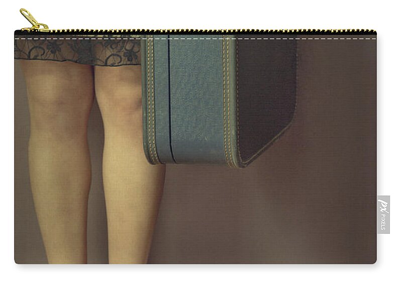 Girl Zip Pouch featuring the photograph Never To Look Back by Evelina Kremsdorf