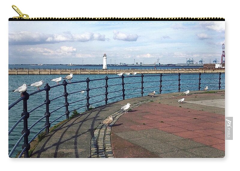 New Brighton Zip Pouch featuring the photograph New Brighton Promenade View 2 by Joan-Violet Stretch