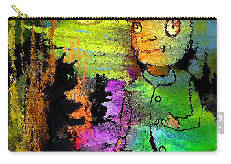 Dream Zip Pouch featuring the painting New CATalonia by Miki De Goodaboom