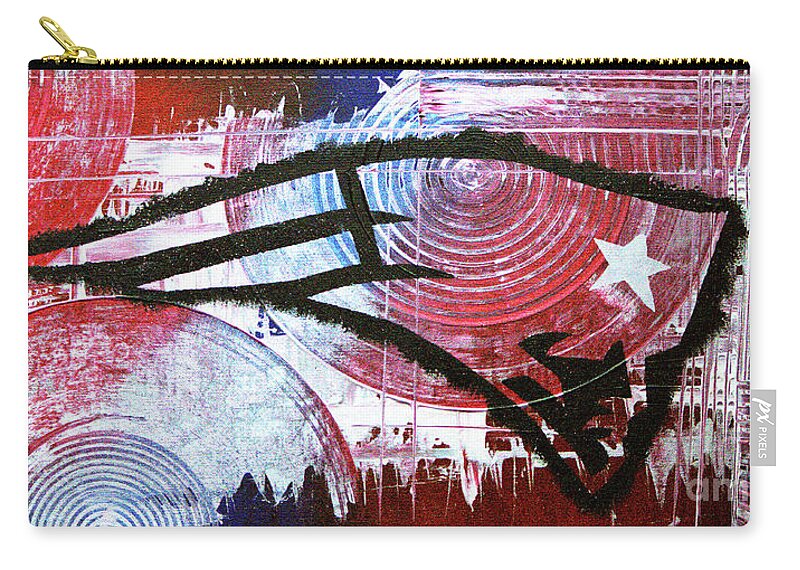 Football Zip Pouch featuring the painting New England Patriots by Melissa Jacobsen
