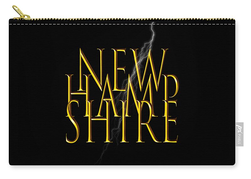 New Hampshire Text Zip Pouch featuring the photograph New Hampshire Text by Mim White