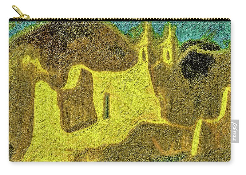 Church Zip Pouch featuring the photograph New Mexico Skyline by Terry Fiala