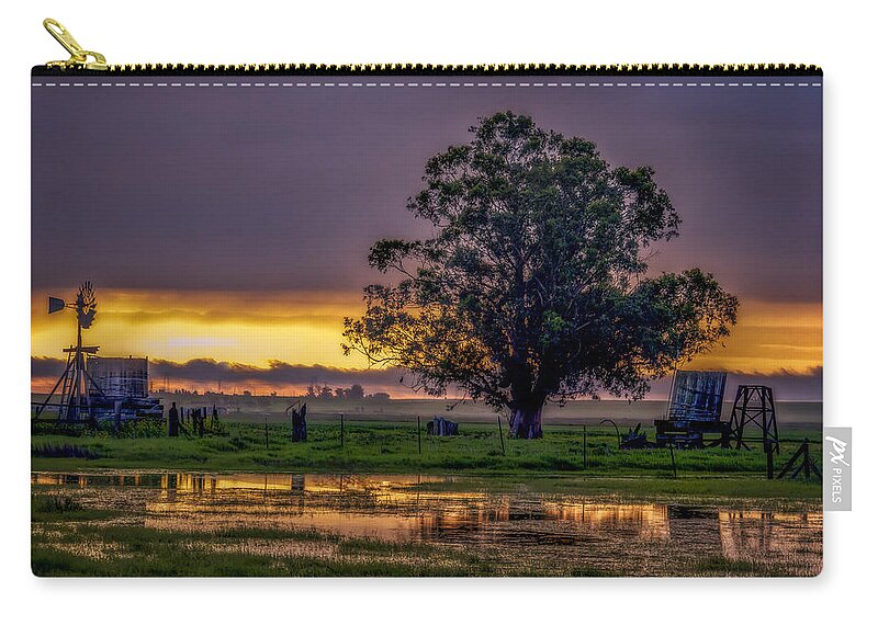 Route 12 Zip Pouch featuring the photograph New Morning Sunrise by Bruce Bottomley