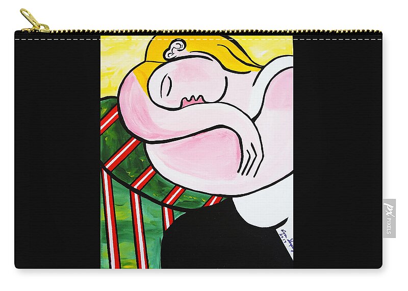 Picasso By Nora Zip Pouch featuring the painting New Picasso By Nora Out Cold by Nora Shepley