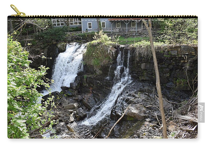 New Zip Pouch featuring the photograph New Preston Waterfalls 1 by Nina Kindred