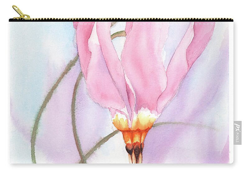 Dodecatheon Carry-all Pouch featuring the painting New Star by Hilda Wagner