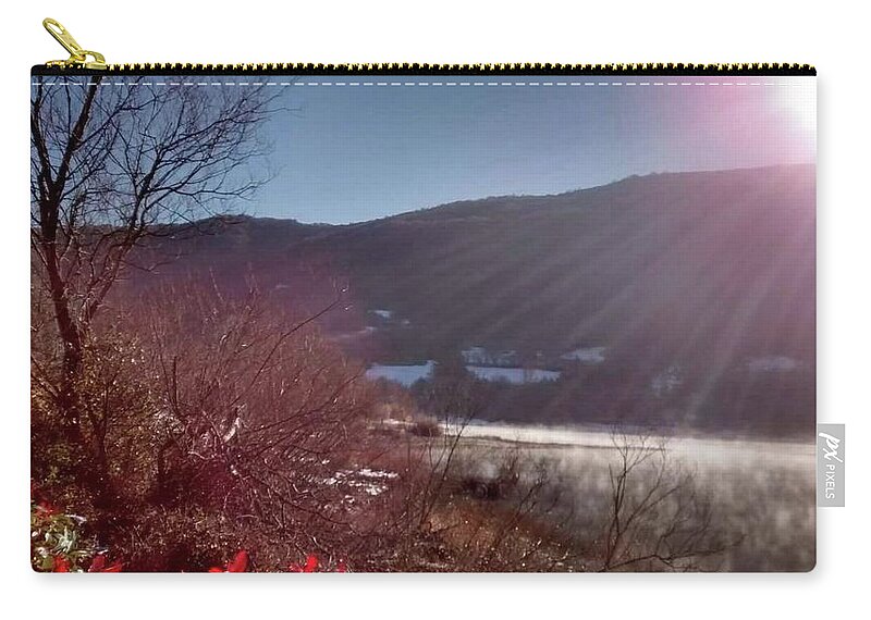 Sun Zip Pouch featuring the photograph New World I by Nieve Andrea