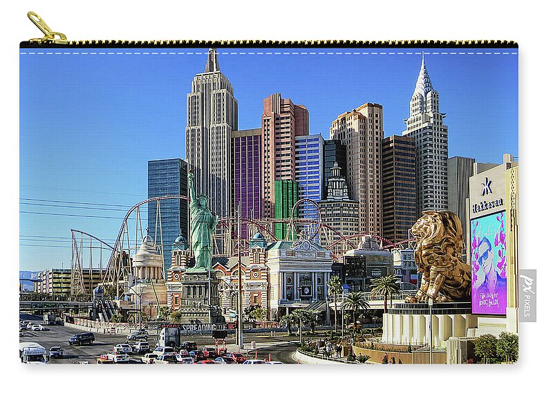 Las Vegas Carry-all Pouch featuring the photograph New York, New York by Tatiana Travelways