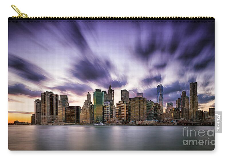 New York City Zip Pouch featuring the photograph New York City Sky Burst by Alissa Beth Photography