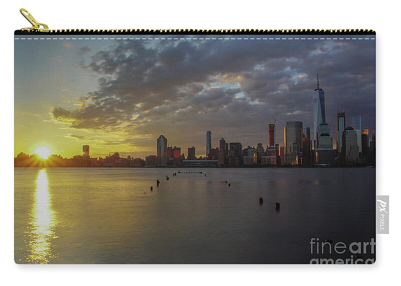 Hudson River Zip Pouch featuring the photograph New York New York by Brian Kamprath