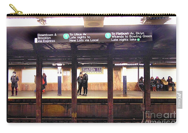 Carry-all Pouch featuring the digital art New York Subway by Darcy Dietrich
