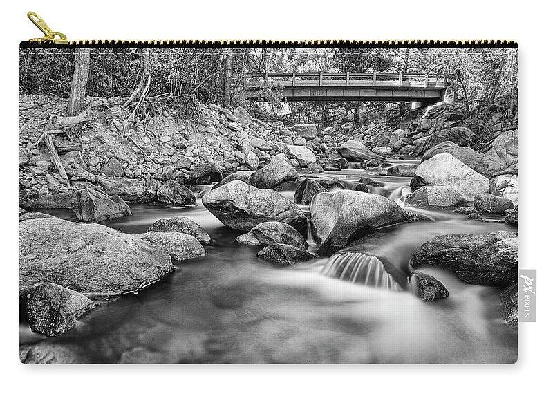 Canyon Zip Pouch featuring the photograph Next Crossing In Black and White by James BO Insogna