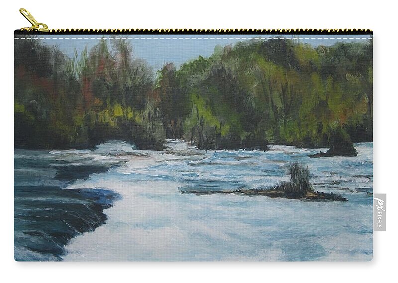 Niagra Carry-all Pouch featuring the painting Niagra Rapids by Paula Pagliughi
