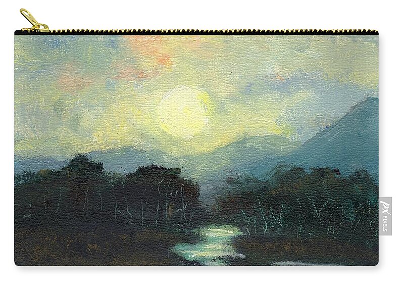 South America Zip Pouch featuring the painting Nicaragua Jungle Moon by Randy Sprout