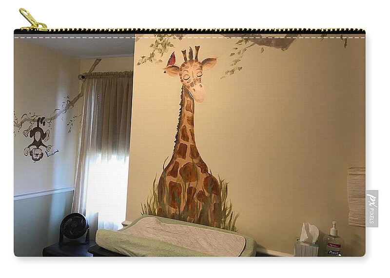 Wall Mural Zip Pouch featuring the painting Nicks room by Laura Lee Zanghetti