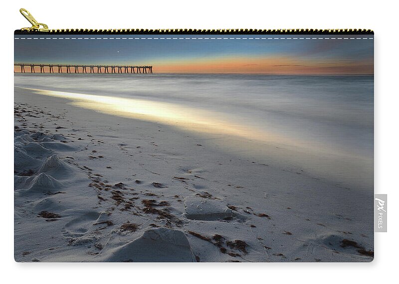 Beach Zip Pouch featuring the photograph Night Draws Near by Renee Hardison
