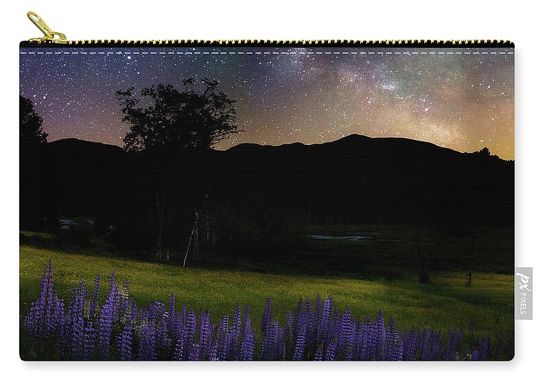 Square Zip Pouch featuring the photograph Night Flowers Square by Bill Wakeley